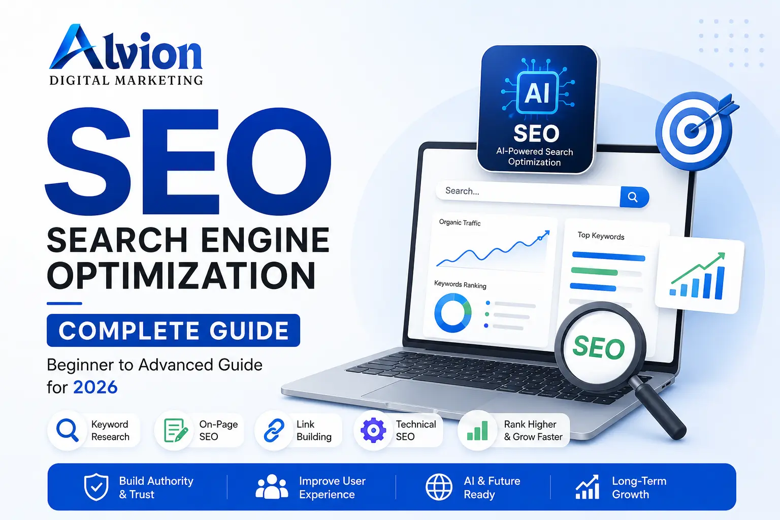Search Engine Optimization thumbnail showing SEO concept illustration